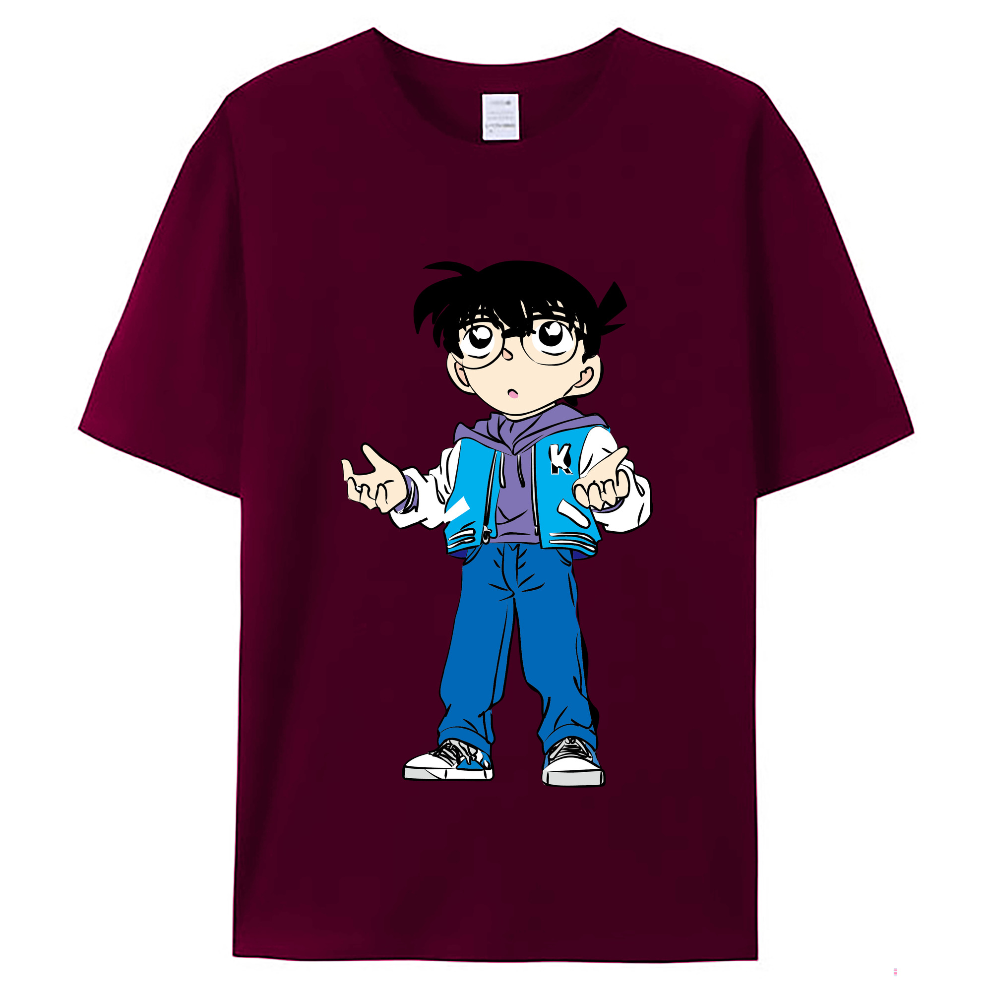 （画像用） 名探偵コナン 江戸川 コナン Detective Conan Conan Edogawa レディースカジュアルプリントTシャツ（綿100％）